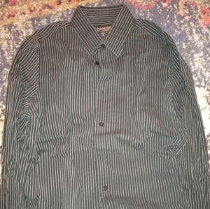Express black pinstripe button down